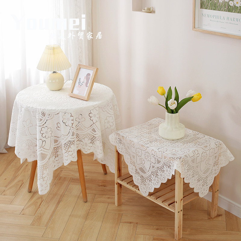 复古白色蕾丝桌布轻奢高级感 床头柜 洗衣机 冰箱沙发防尘盖布,淘宝优惠券,粉丝福利购,淘宝优惠卷