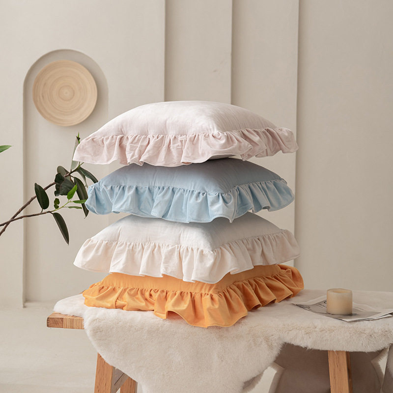 粉色方形沙发抱枕套客厅轻奢高级感床上花边靠枕法式靠背垫不含芯,淘宝优惠券,粉丝福利购,淘宝优惠卷