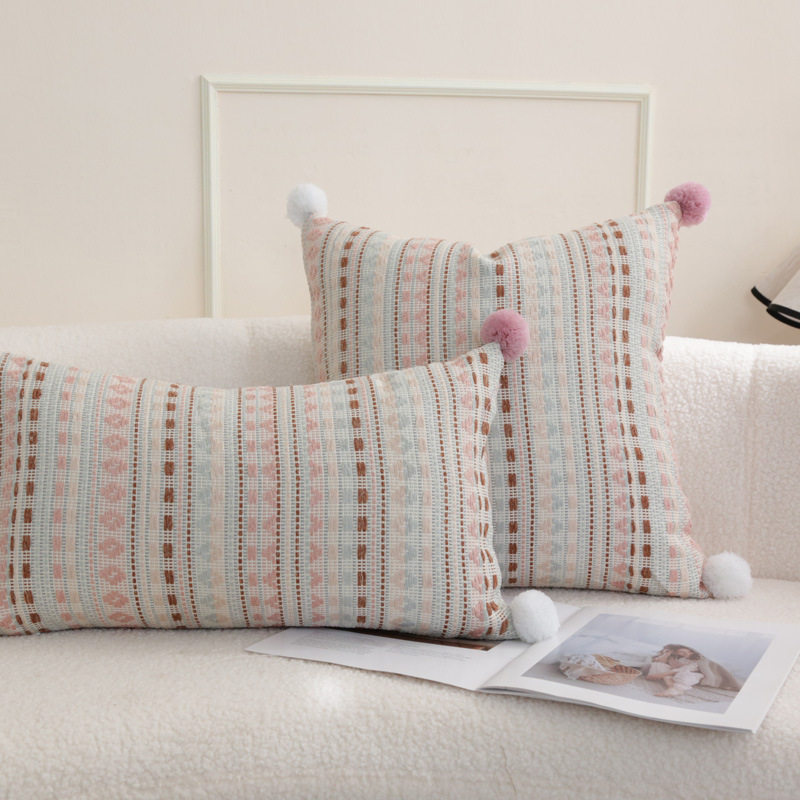 奶油ins风费尔岛编织条纹沙发抱枕套榻榻米飘窗靠垫床头样板间,淘宝优惠券,粉丝福利购,淘宝优惠卷