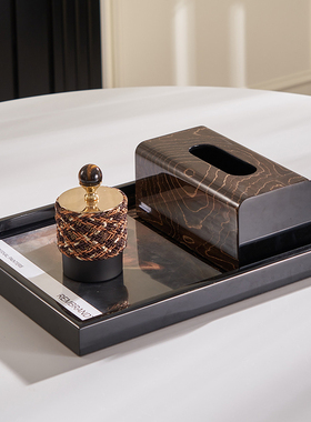 设计师原创意式轻奢高级感艺术纸巾盒磁吸木质极简客厅高档抽纸盒