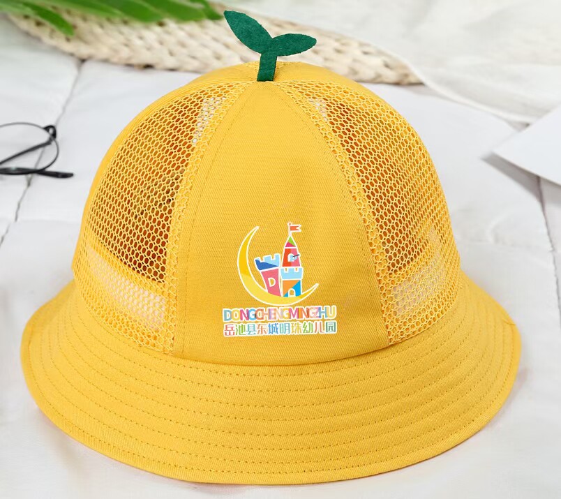 定制儿童小黄帽子印字小学生春游遮阳防晒帽幼儿园渔夫帽定制logo