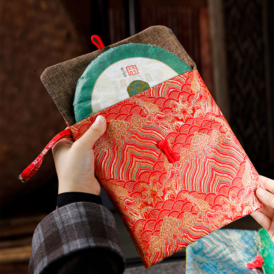 茶叶包装袋普洱茶白茶礼品袋茶饼袋翻盖便携手工唐装扣式礼品袋子,淘宝优惠券,粉丝福利购,淘宝优惠卷