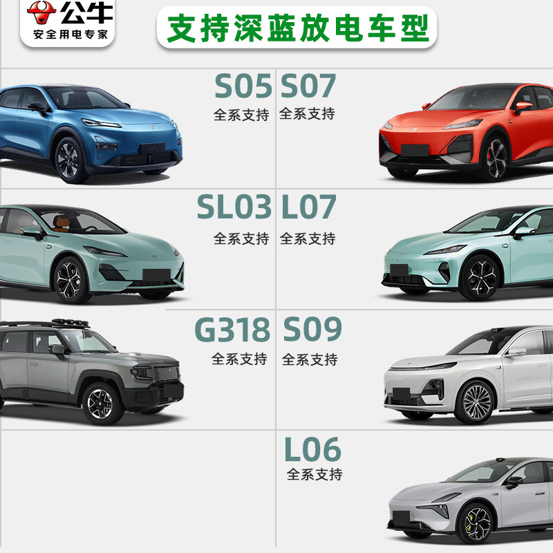 公牛深蓝汽车S05 S07 SL03 L07 G318 外放电枪插座户外取电转换