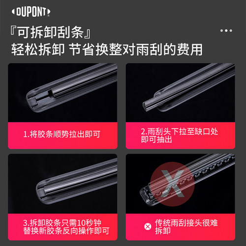 杜邦雨刮器适用丰田卡罗拉凯美瑞汉兰达雷凌RAV4花冠威驰雨刷胶条 - 图2