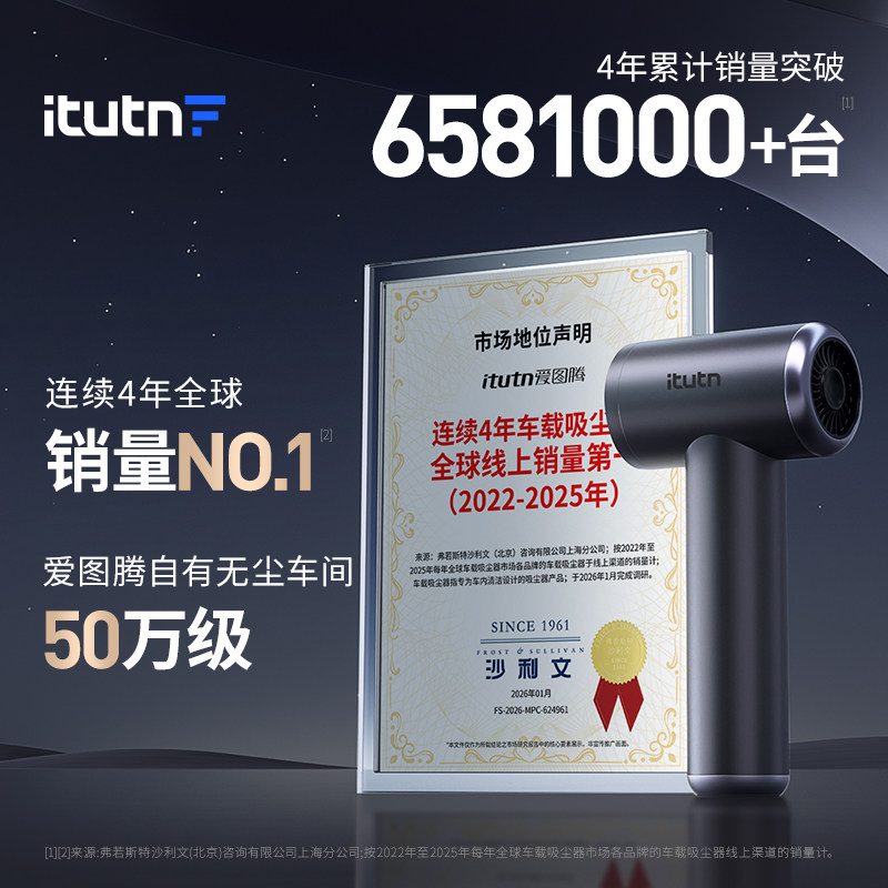 爱图腾M8无线车载吸尘器车用手持小型2025新款汽车吹吸一体大吸力