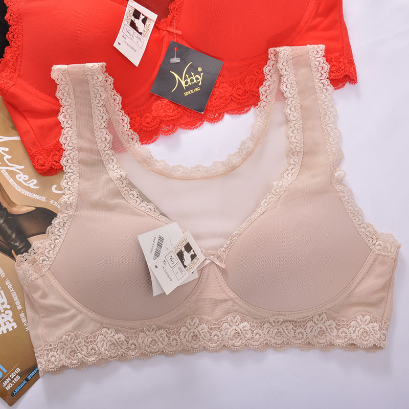 韩国进口Nobby内衣女无钢圈夏天透气薄款聚拢蕾丝网纱文胸背心,淘宝优惠券,粉丝福利购,淘宝优惠卷