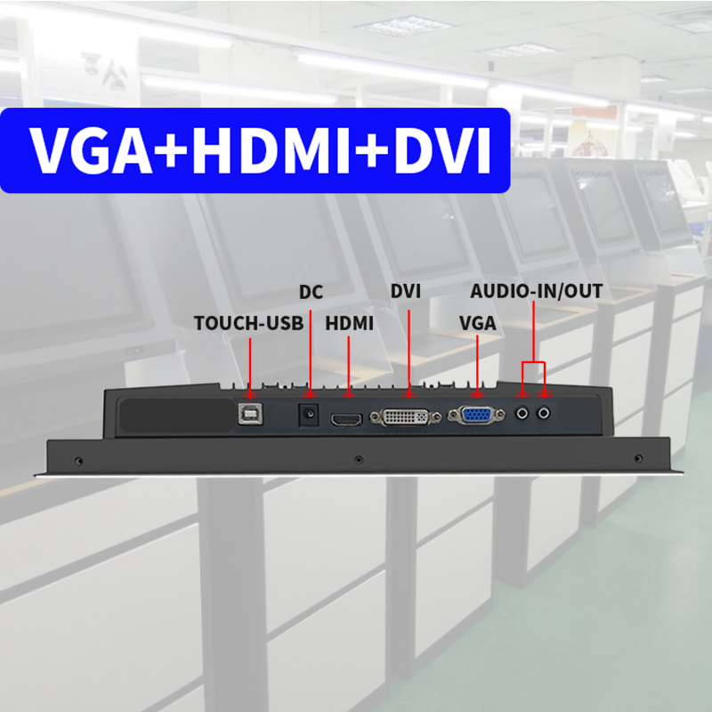 工业触摸显示器智联控电容12/15/17寸高清壁挂嵌入PC电脑液晶屏 - 图1