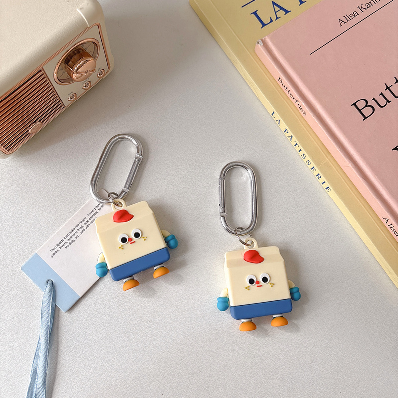 NUOPAISI适用苹果AirTag保护套airtags卡通小熊饼干链air防丢器tag定位壳钥匙扣环追踪器猫项圈挂绳硅胶 - 图0