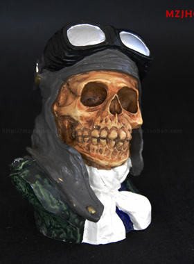 万圣节骷髅头树脂摆件朋克