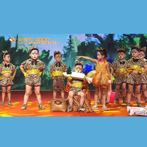 爱跳舞的小怪兽演出服儿童猫咪表演服三只小猫小老虎幼儿园舞蹈服 - 图2