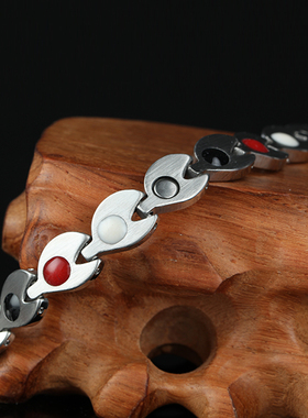 日本钛钢保健抗疲劳磁疗情侣手链