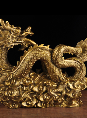黄铜祥龙献瑞中式招财客厅