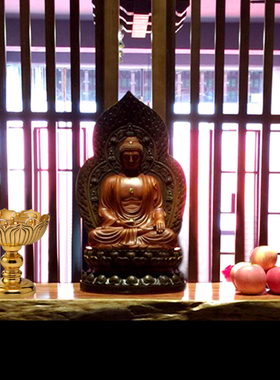 黄铜中式纯铜烛台佛堂酥油灯