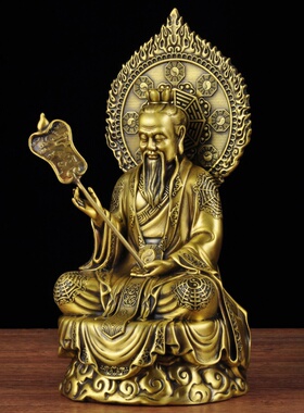 黄铜三清道祖摆件一套道德元始灵