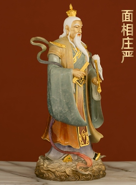 四大天师铜像彩铜葛玄天师像灵宝派祖师太极葛仙翁葛天师神像供奉