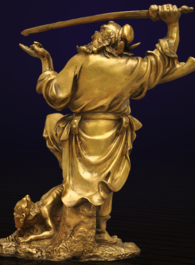 黄铜钟馗像客厅风水佛堂工艺品