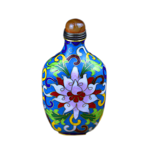 Beijing cloisonne painted enamel snuff bottle pure copper handmade