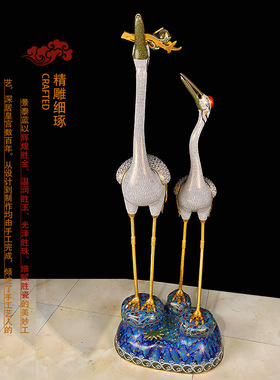 北京珐琅景泰蓝御制仙鹤熏香炉