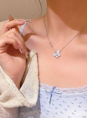蝴蝶锁骨百搭镶配钢饰品女链钛