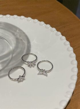 食指ins戒超闪潮小众戒百搭锆石