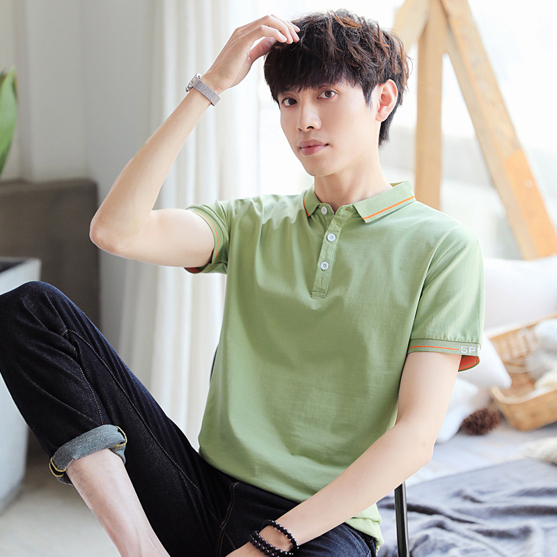 夏季有领男士条纹韩版潮流polo衫 北极绒然成T恤