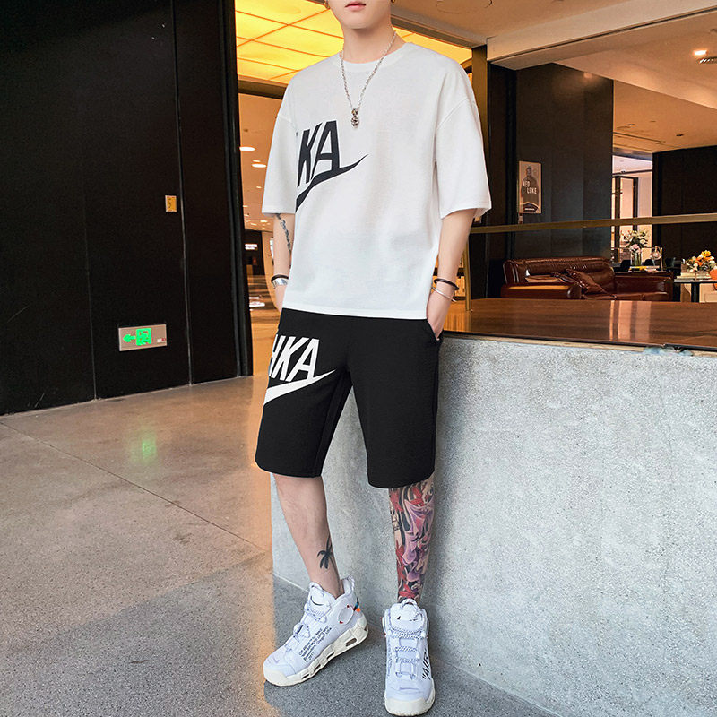 夏季短袖t恤男生篮球衣服宽松 北极绒然成T恤