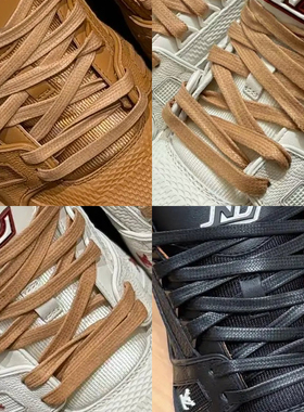 适配新款LV Trainer 运动鞋油蜡鞋带双层男女款黑色棕色蜡鞋绳