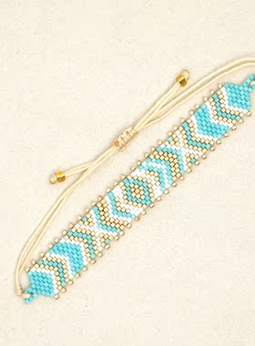 欧美跨境夏日明朗清新米珠编织简约青春自由感不掉色情侣手绳手链