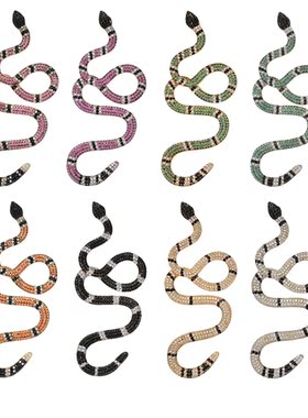 ins新款欧美嘻哈吊坠 微镶锆石十色彩色大款蛇吊坠新潮嘻哈饰品