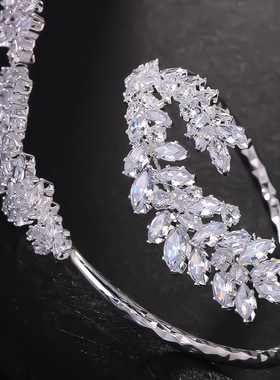 欧美跨境个性锆石手镯可调节开口重工手镯手臂环首饰品 Bracelet