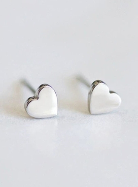 不锈钢！不掉色！欧美跨境经典简约基础款爱心形百搭耳钉男女耳环
