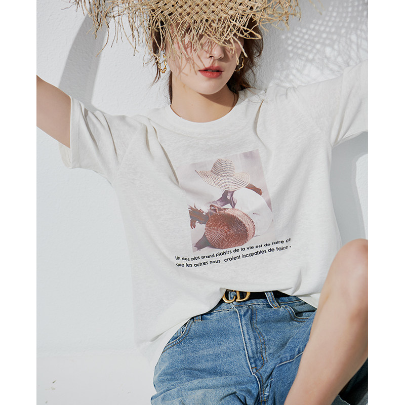 初棉定制棉竹节降温感宽松廓形t恤 初棉T恤