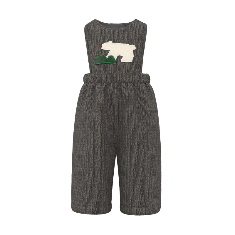 【新品】papa爬爬冬季儿童灯芯绒背带裤松紧腰北极熊图案保暖百搭,淘宝优惠券,粉丝福利购,淘宝优惠卷