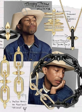 欧美夸张个性粗柳钉手链潮男摇滚朋克机车风金黑间色镶钻手链手饰