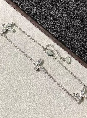 新款满钻三只小蝴蝶幻影手链女轻奢小众设精致时尚优雅气质饰品