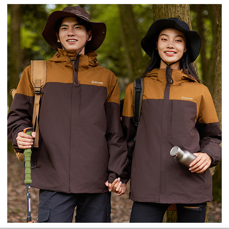 阿珂姆冲锋衣男女同款三合一抓绒内胆防风防雨两件套登山防水外套 - 图3