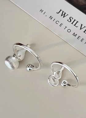 新中式拉丝葫芦开口戒指女小众设计国风轻奢高级感简约指环手饰品