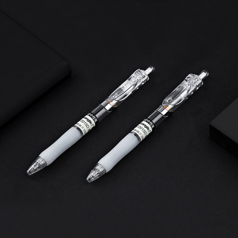 广博12支装无印风0.5mm按动中性笔学生用子弹头简约水笔透明壳商务办公签字笔圆珠笔办公文具用品水性笔,淘宝优惠券,粉丝福利购,淘宝优惠卷