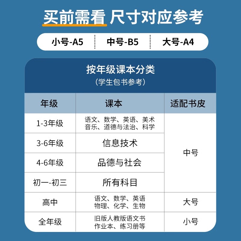 广博文具包书膜书皮纸包书皮书套自粘透明磨砂加厚16K小学生一年级A4A5一体化书壳全套塑料防水课本保护套 - 图3