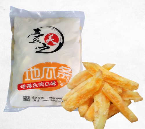 台之美黄金地瓜条半成品油炸小吃冷冻红薯条餐饮商用1kg10袋包邮 - 图2