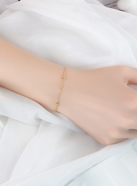 韩版女ins小众简约钛钢彩金手链