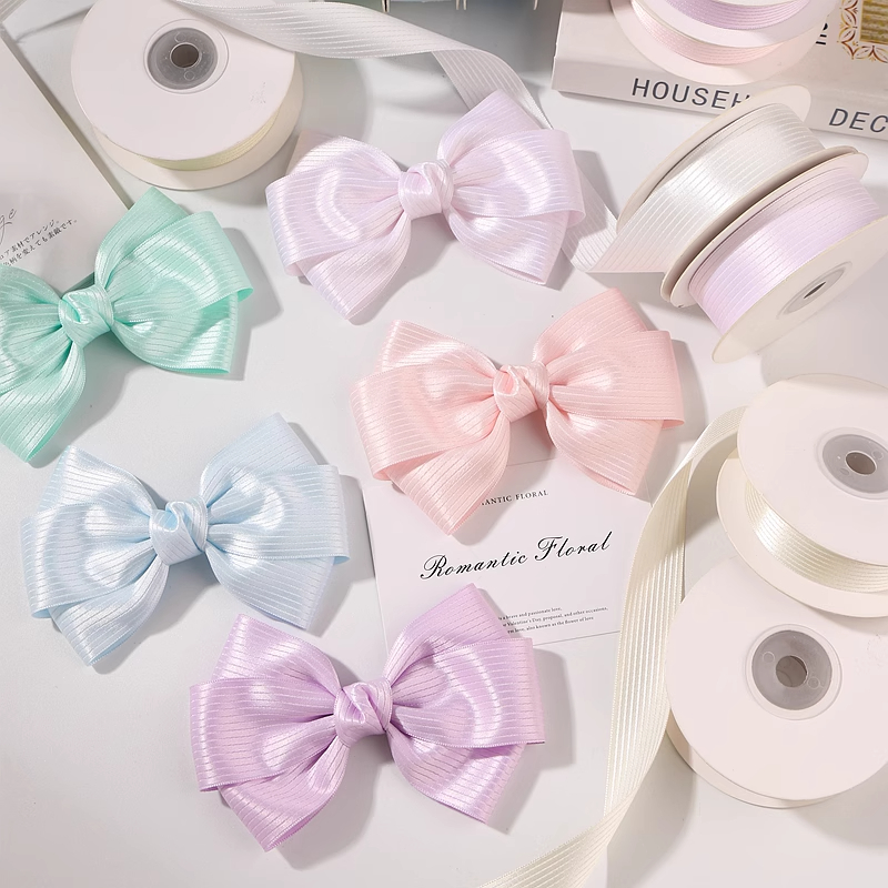 双面光亮条纹织带diy蝴蝶结发饰娃衣礼品包装丝带洛丽塔服饰辅料 - 图0