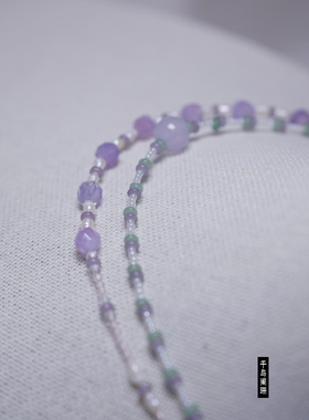 【莫奈花园】天然水晶紫玉髓晶珍珠项链
