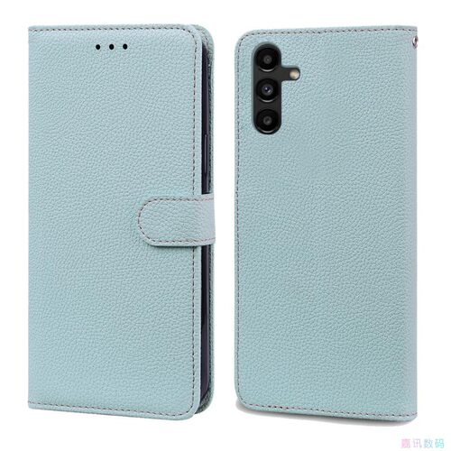 荔枝淡蓝适用Galaxy A05/A15/A25/A35/A55 三星翻盖手机壳A04/A14/A24/A34/A54 4G/5G皮套防摔保护套电话壳 - 图3