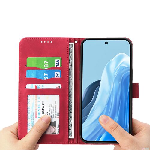 纯色红适用GalaxyS26/S25/S24/S23/S22/S21/S20 ULTRA/Plus+/FE三星翻盖手机壳S10/S9/S8皮套壳 - 图1