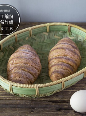 零食篮手工编糕点篮竹青篾小竹篮