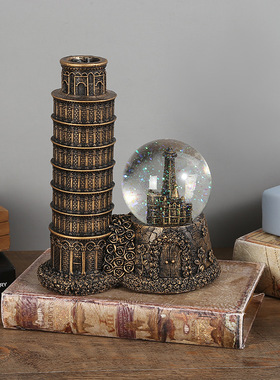 闪灯雪花月亮铁塔水晶球沙漏摆件