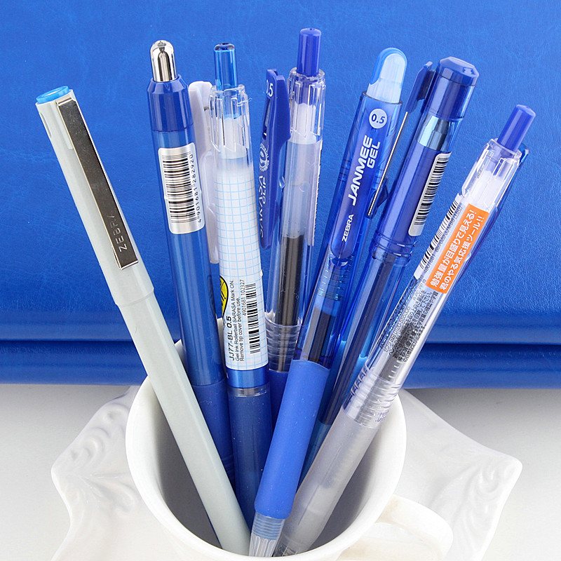 正品日本斑马笔蓝笔集合JJ15按动式中性水笔学生考试书写签字蓝笔-图3