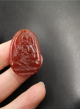 玉器八大守护神红色本命佛吊坠