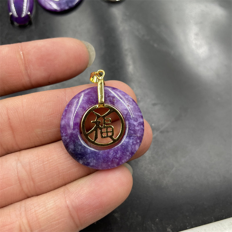 真空电镀镶嵌紫色舒俱来葫芦吊坠 水滴挂件 紫色福字平安扣玉坠,淘宝优惠券,粉丝福利购,淘宝优惠卷